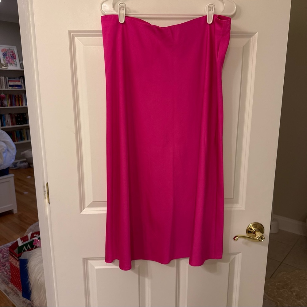 J. Crew Gwyneth Slip Skirt in hot pink
